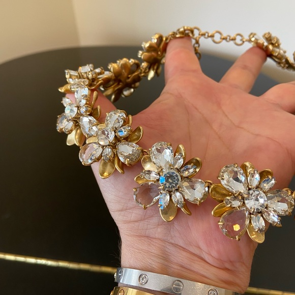 NWT luxe party authentic classic J. Crew flower bomb crystal statement necklace - Picture 13 of 17